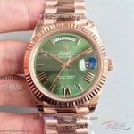 Copy Rolex Day Date President 40mm Automatic Watch 228235 - Olive Green Face Rose Gold Case 